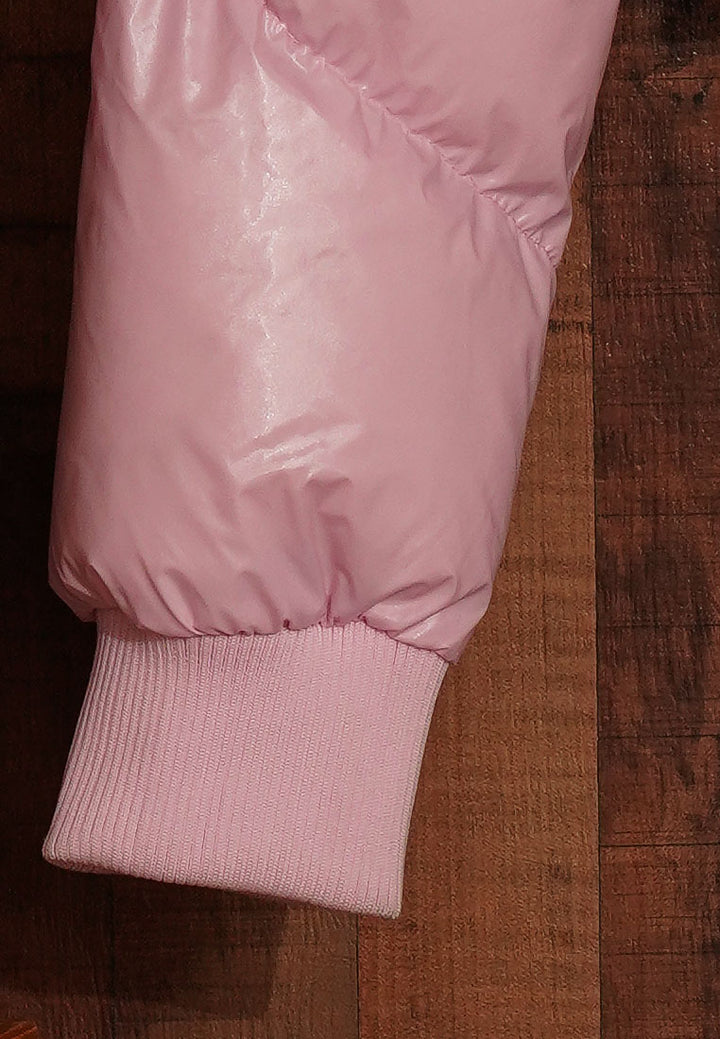 Women Light Pink Puffer Jacket