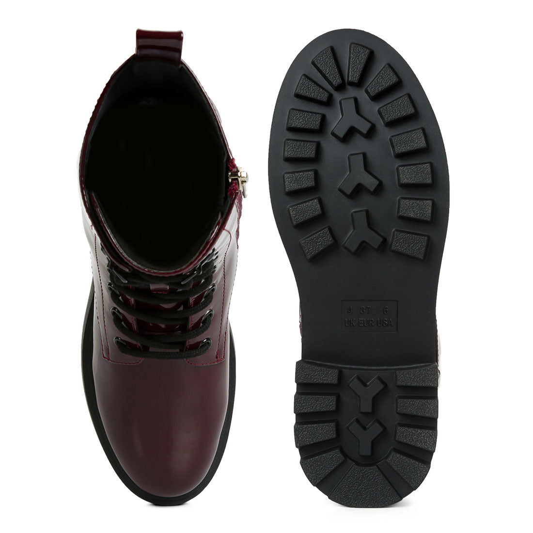 molsh ankle biker boots#color_burgundy