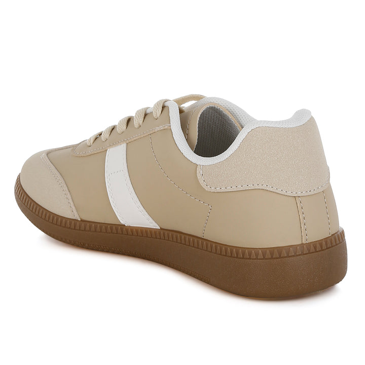 classic lace-up flatform sneaker#color_beige