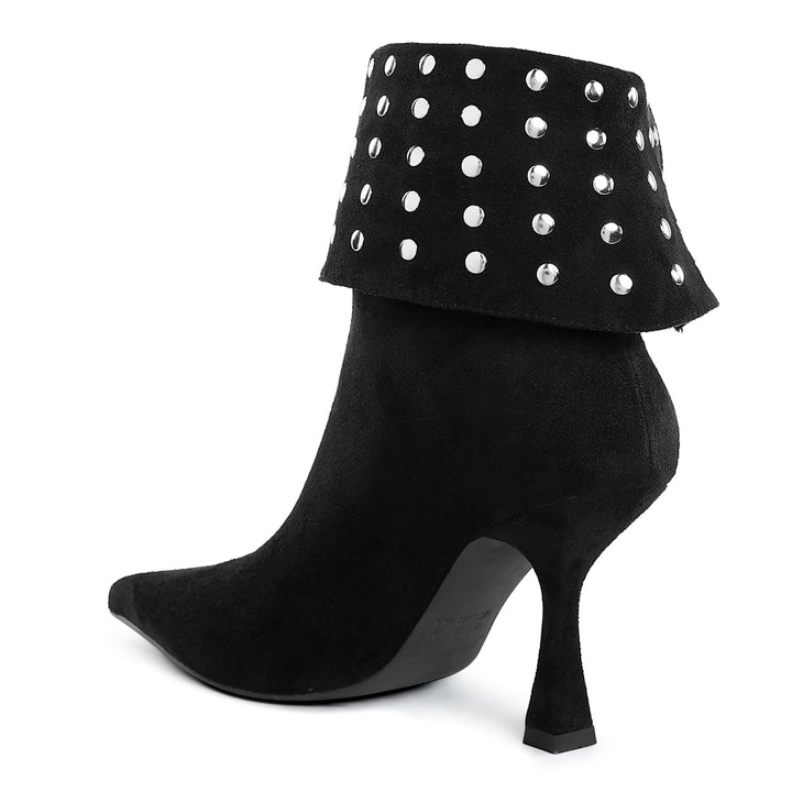 stud embellished foldover boots#color_black