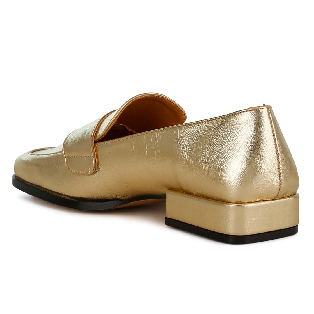 metallic penny loafers#color_gold