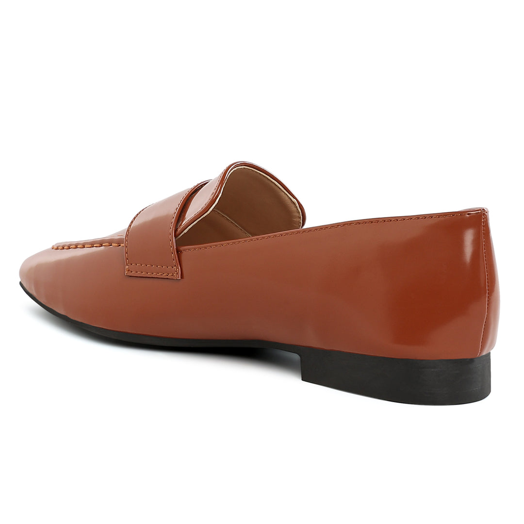 flat heel loafers#color_brown