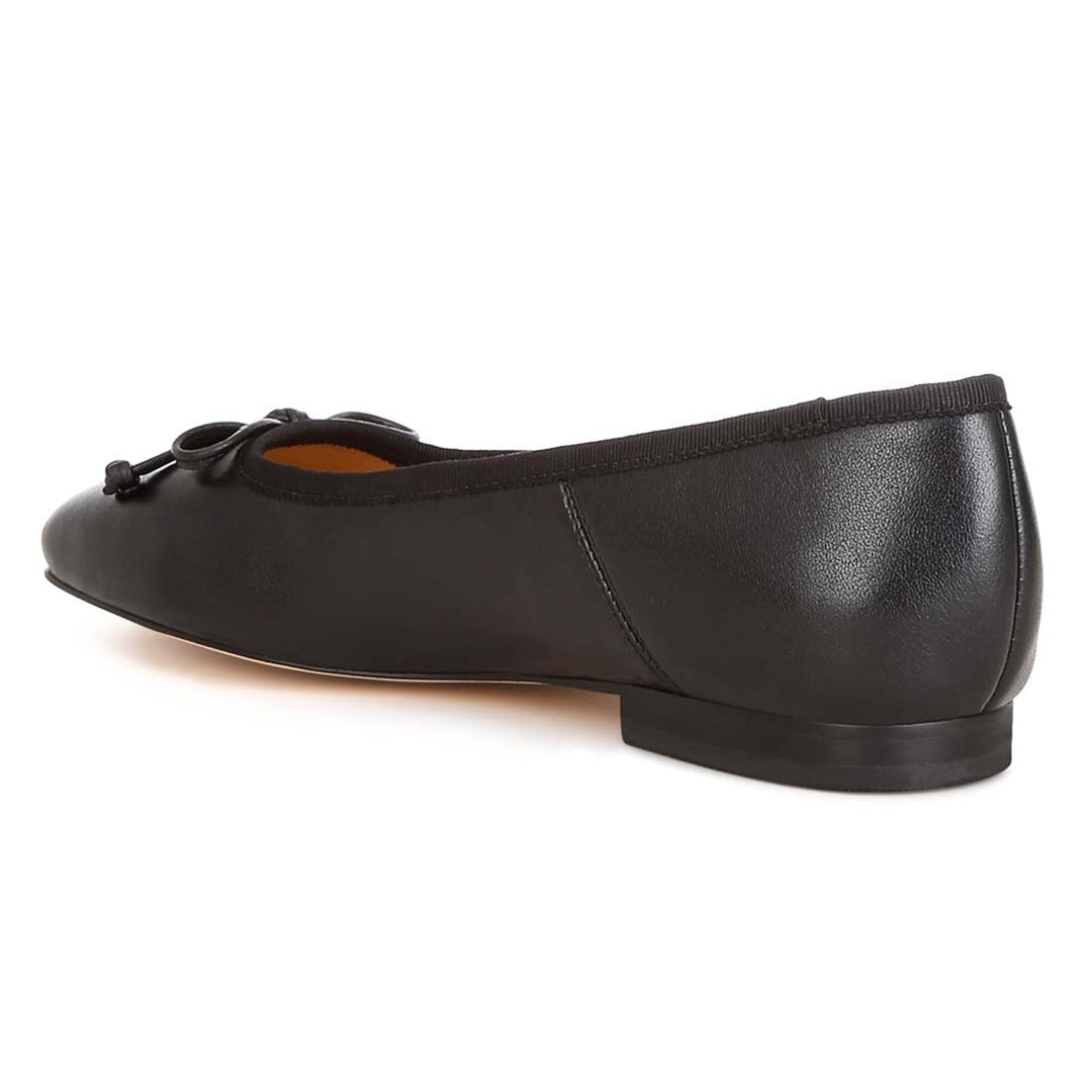 square-toe bow ballerinas#color_black