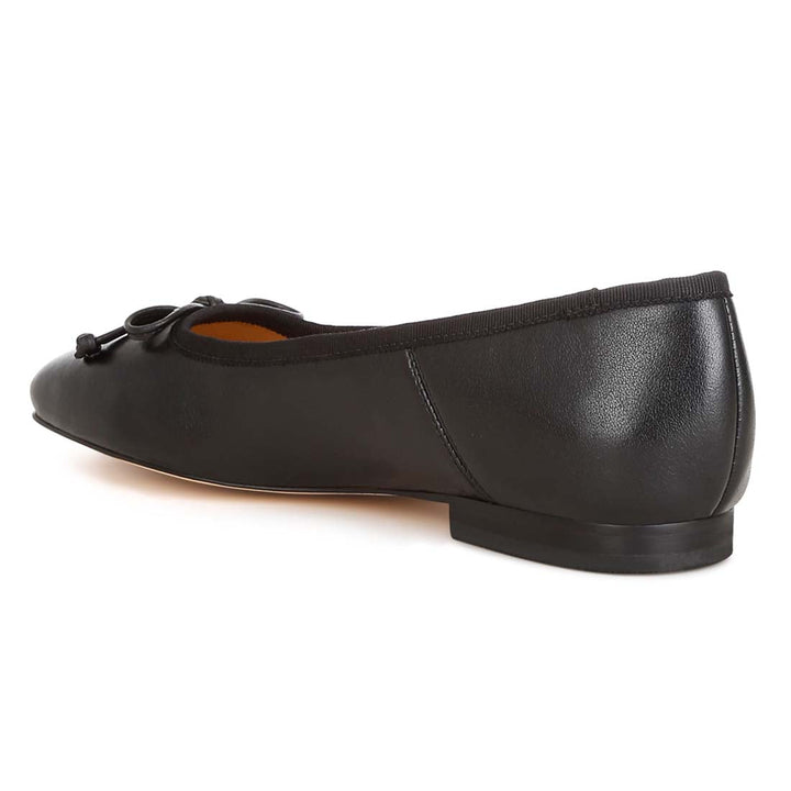 square-toe bow ballerinas#color_black