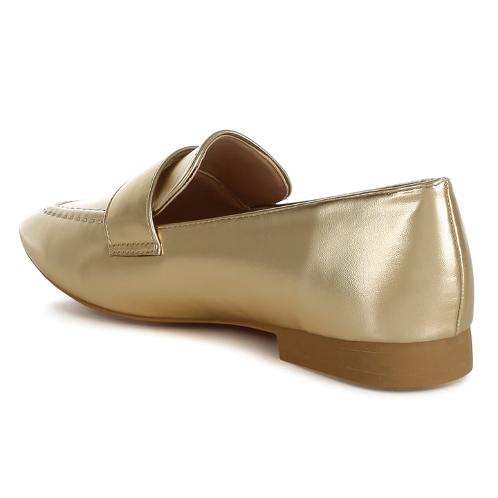 flat heel loafers#color_gold