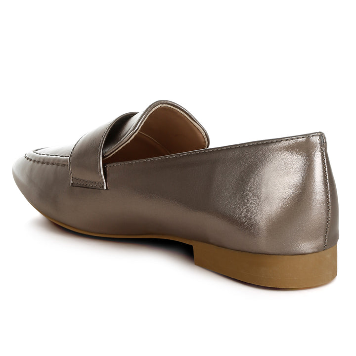 flat heel loafers#color_silver