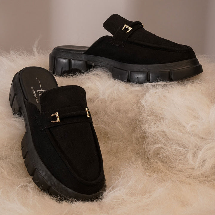 Women Microfiber Penny Strap Mules