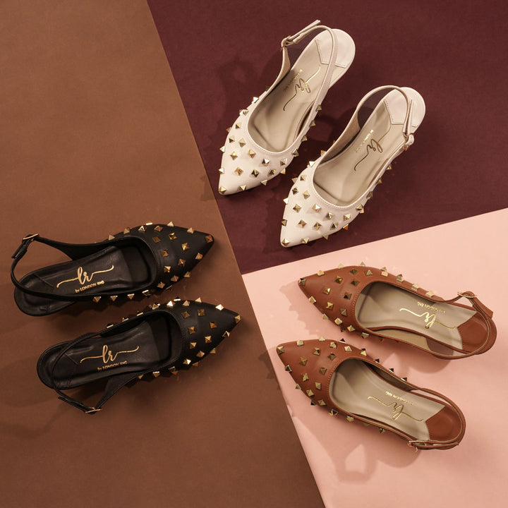 Women Gold Accent Studded Sandals