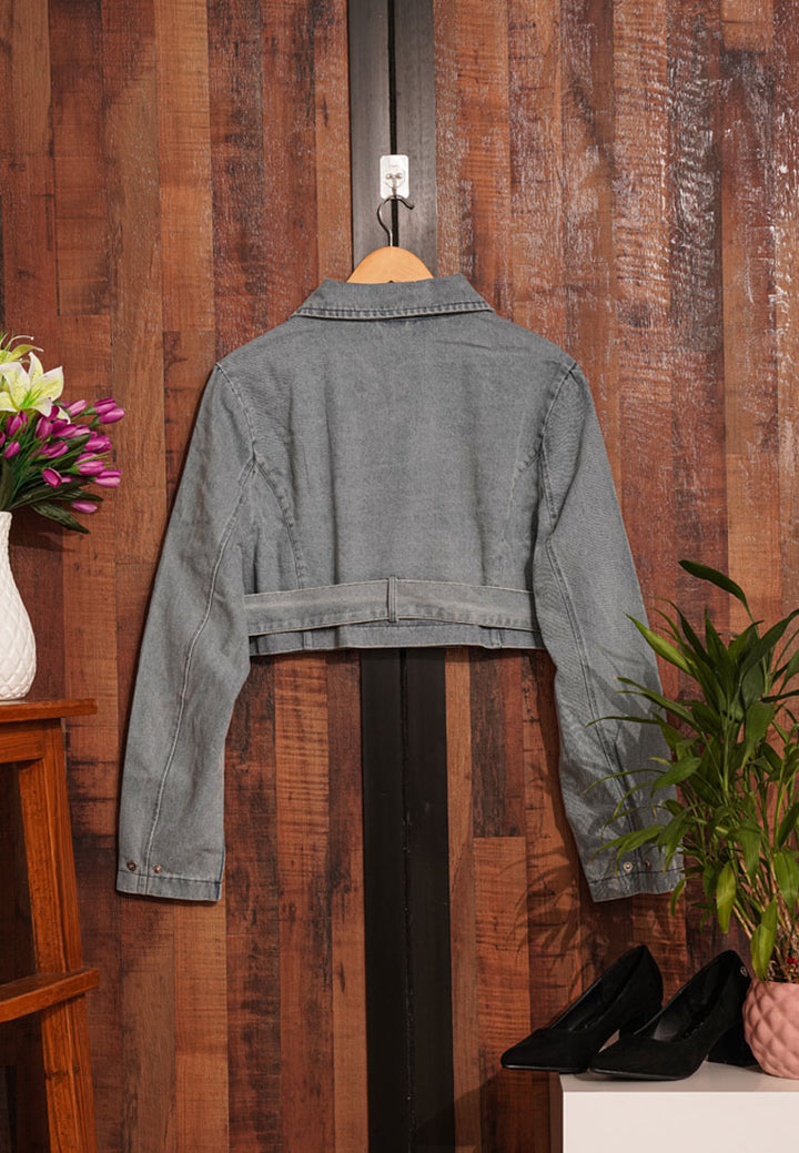 women cropped front zip denim jacket#color_light-blue