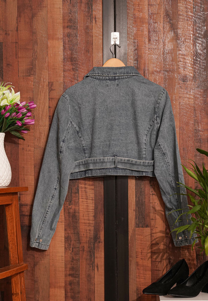 cropped front zip denim jacket#color_grey