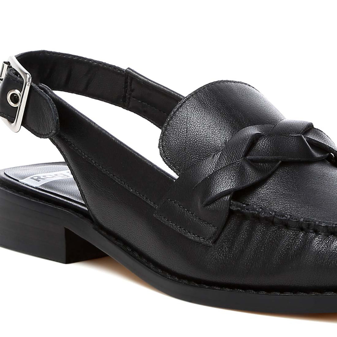 genuine leather loafer sandals
#color_black