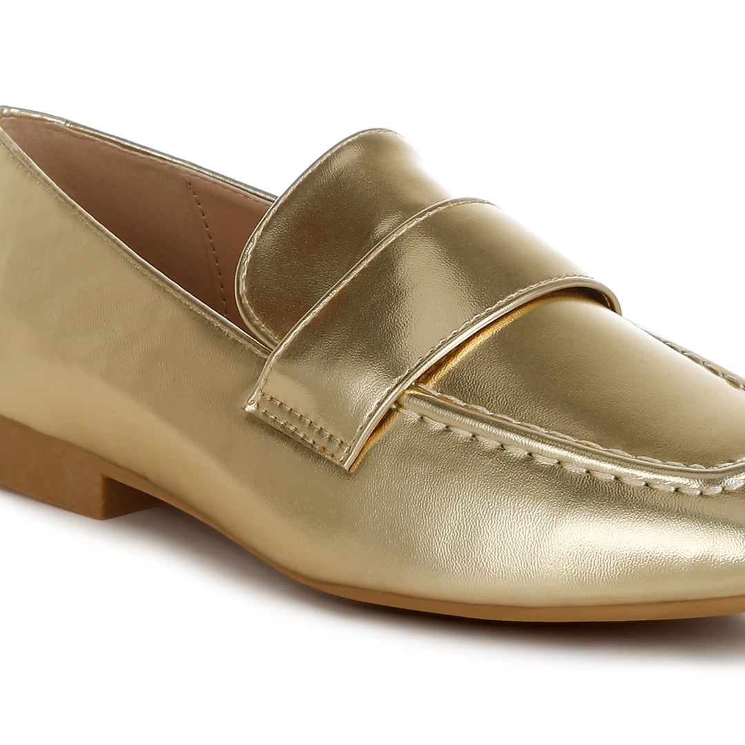 flat heel loafers#color_gold