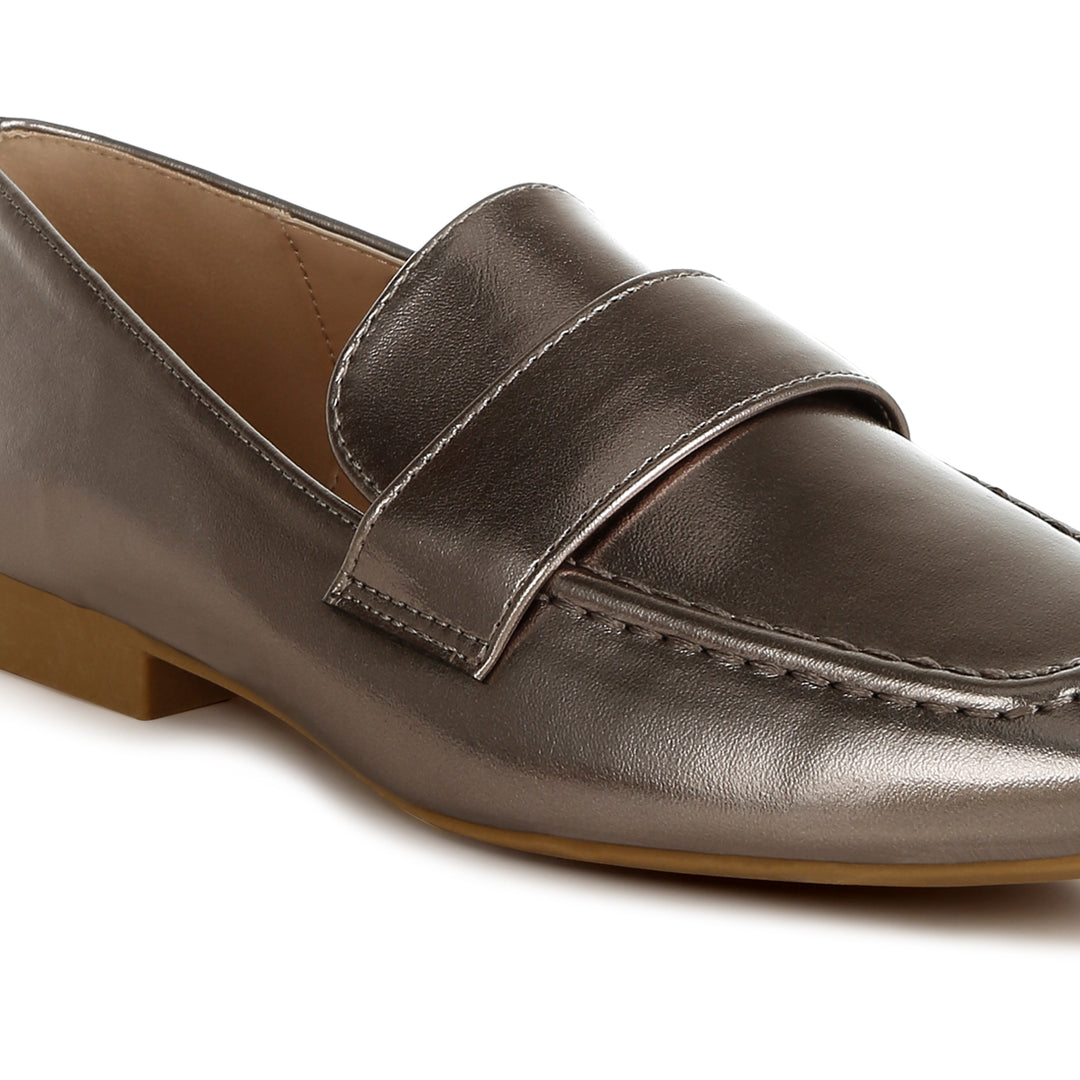 flat heel loafers#color_silver