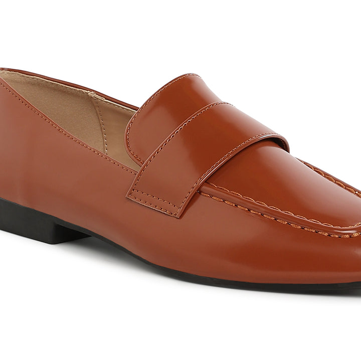 flat heel loafers#color_brown