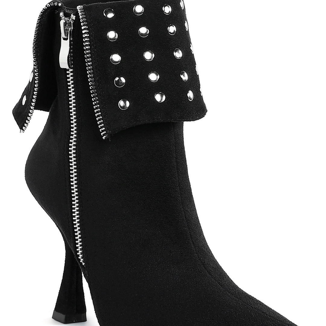 stud embellished foldover boots#color_black