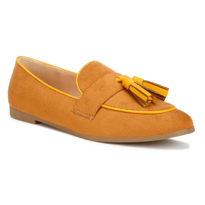 micro suede tassel loafers
#color_tan