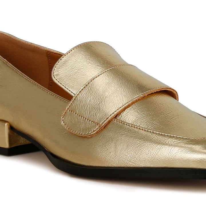 metallic penny loafers#color_gold