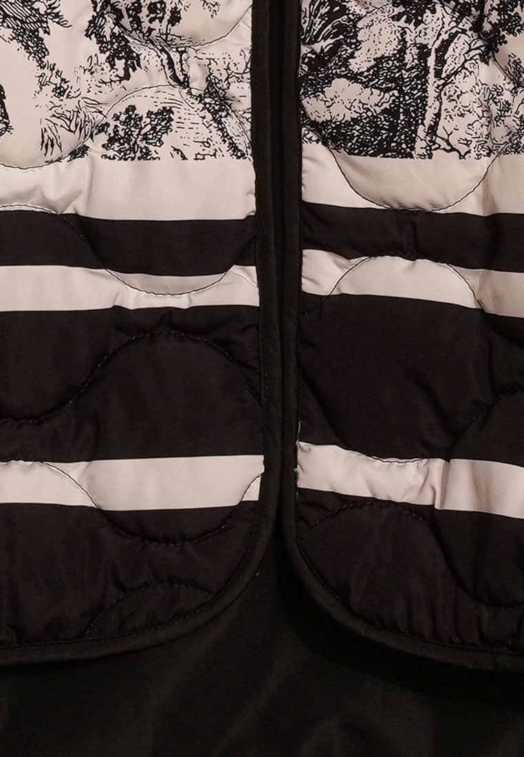 Women Wildlife Print Quilted Jacket