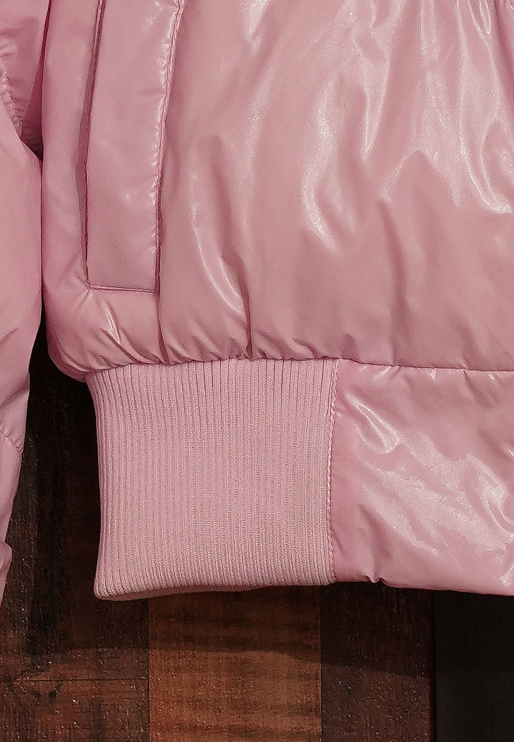women light pink puffer jacket#color_pink
