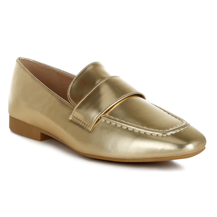 flat heel loafers#color_gold