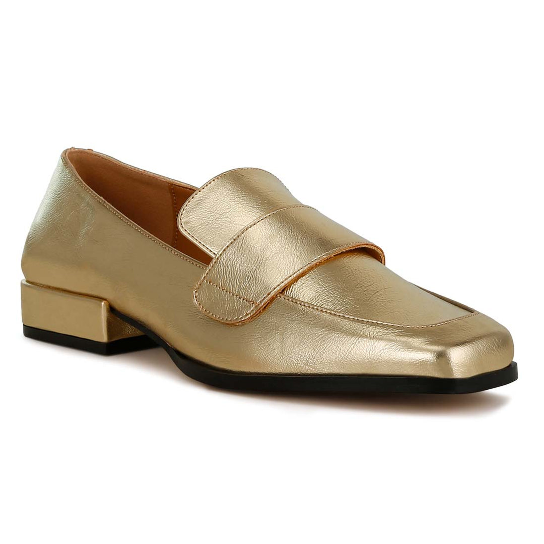 metallic penny loafers#color_gold