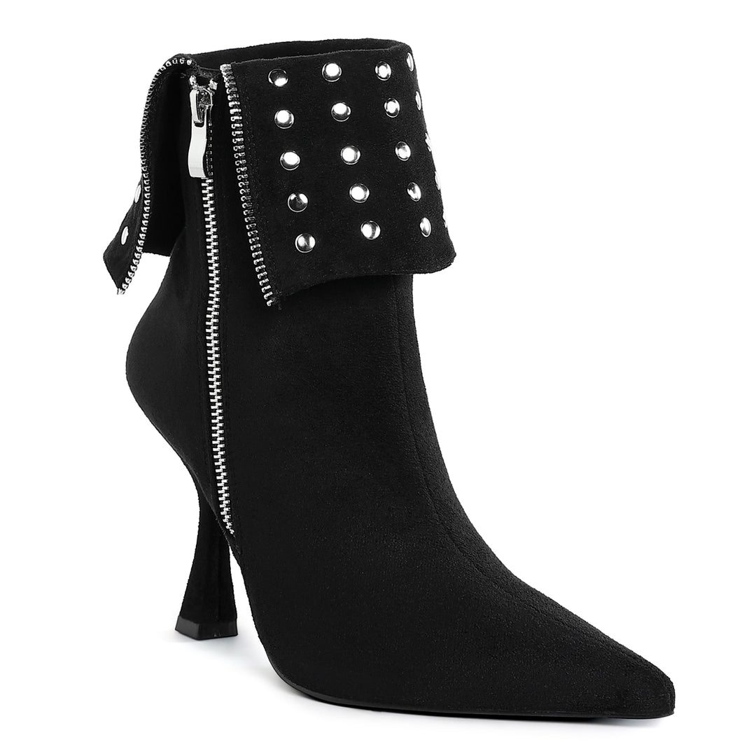 stud embellished foldover boots#color_black