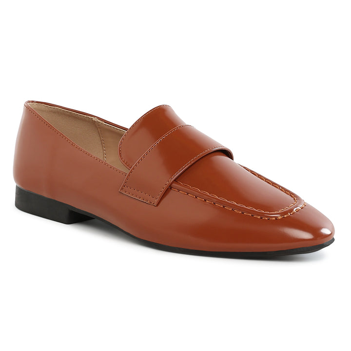 flat heel loafers#color_brown