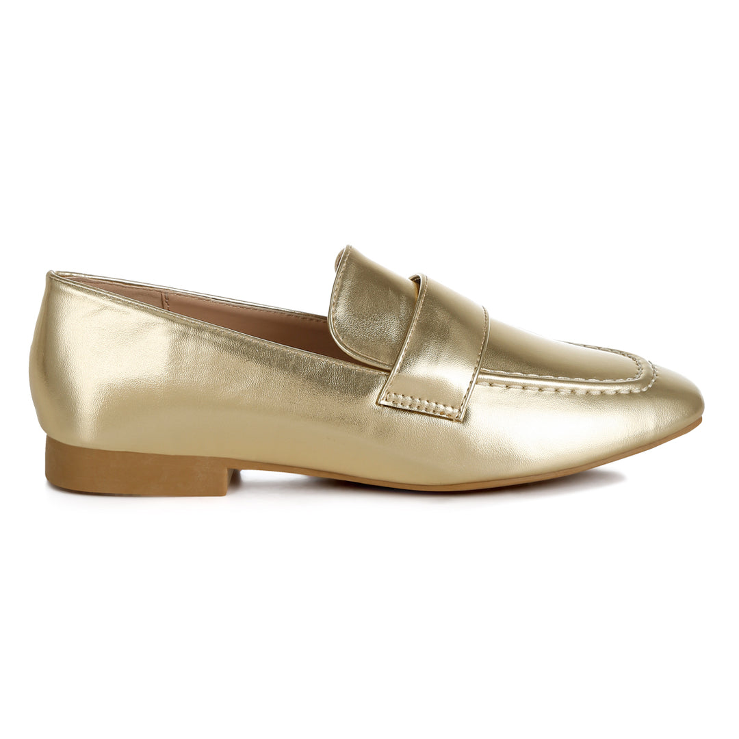 flat heel loafers#color_gold