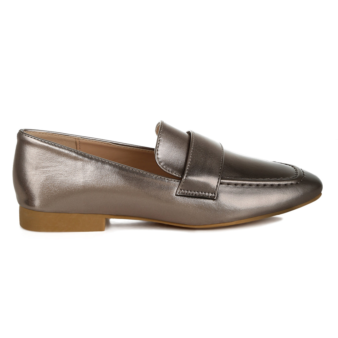 flat heel loafers#color_silver