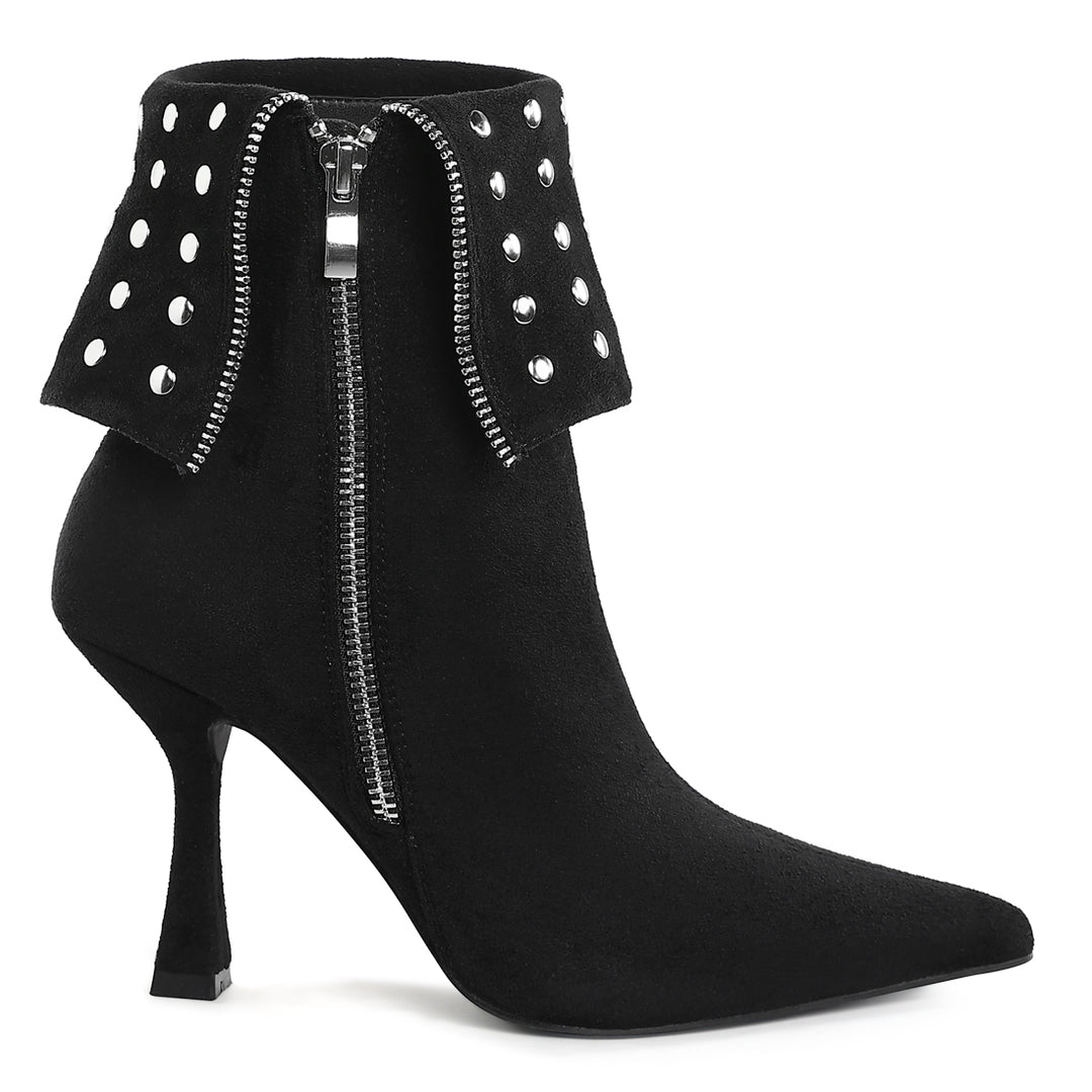 stud embellished foldover boots#color_black