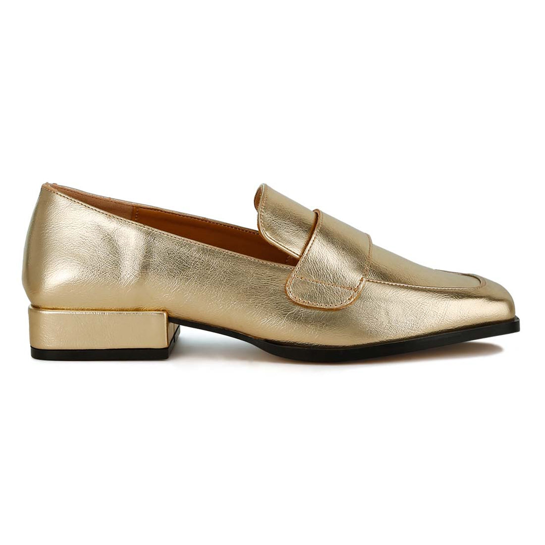 metallic penny loafers#color_gold