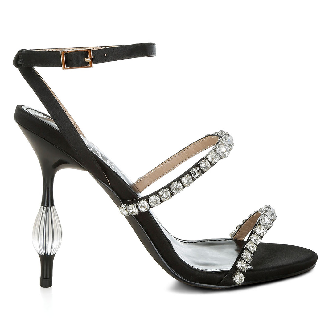 women diamante embellished fantasy heel sandals#color_black
