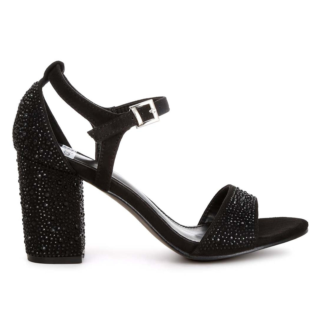 rhinestones embellished sandals#color_black