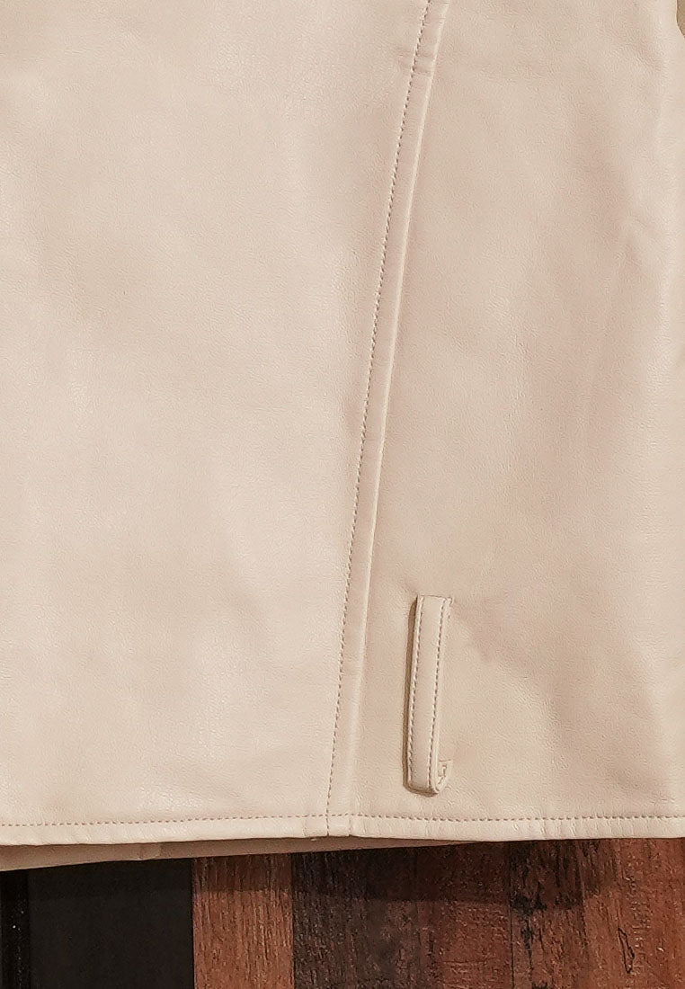 Women Classic Cropped Biker-Style Jacket