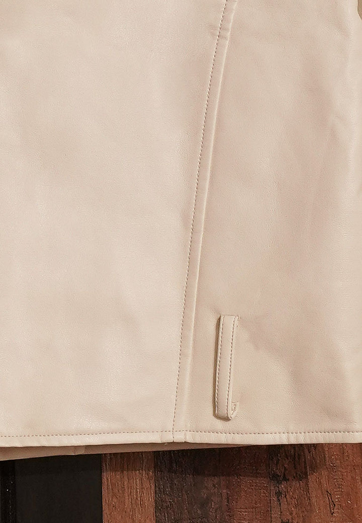 Women Classic Cropped Biker-Style Jacket