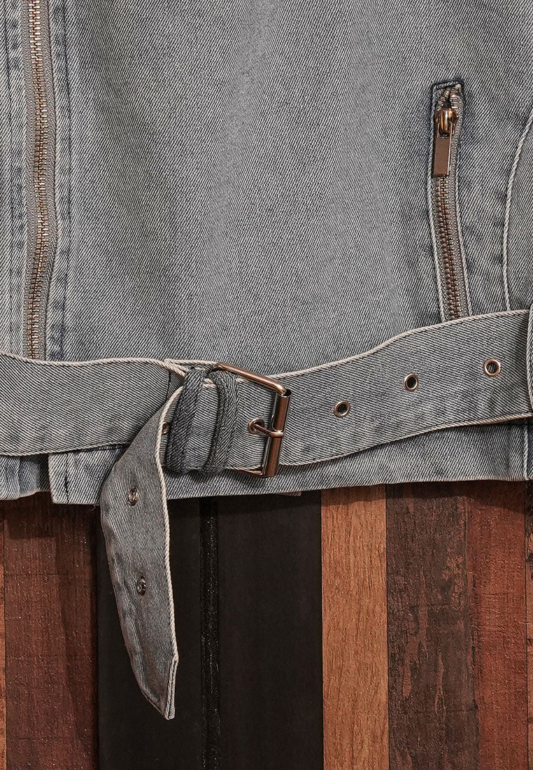 women cropped front zip denim jacket#color_light-blue