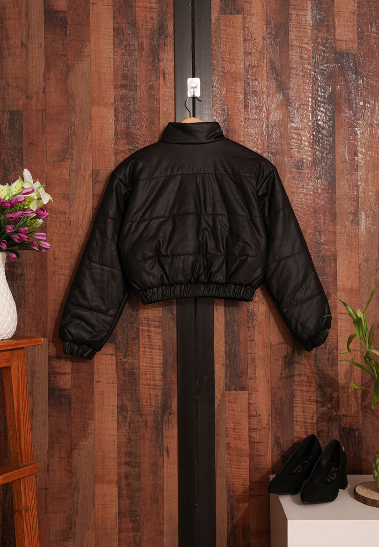 Women Puffy Biker Jacket