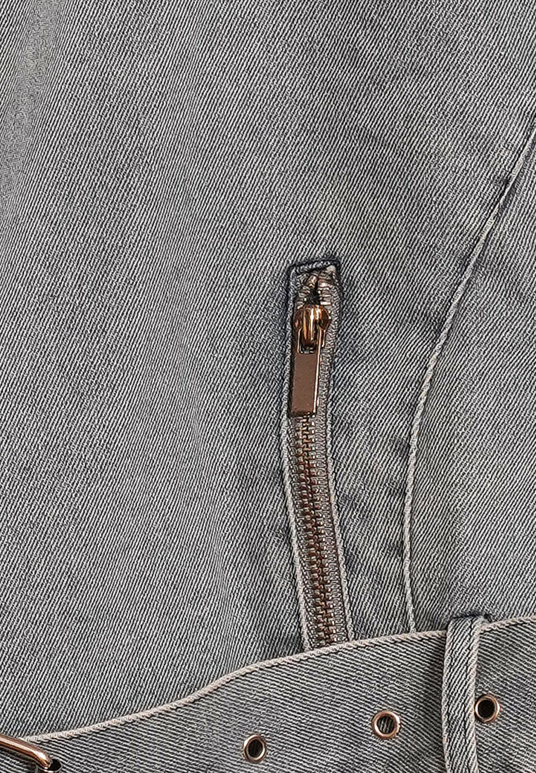 women cropped front zip denim jacket#color_light-blue