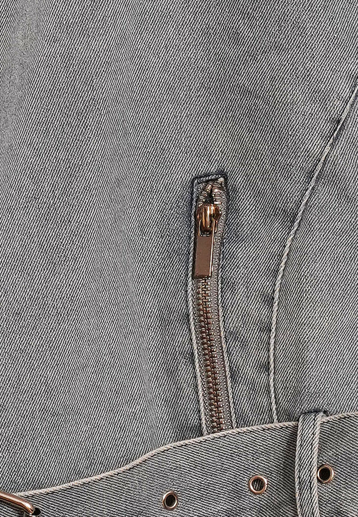 women cropped front zip denim jacket#color_light-blue