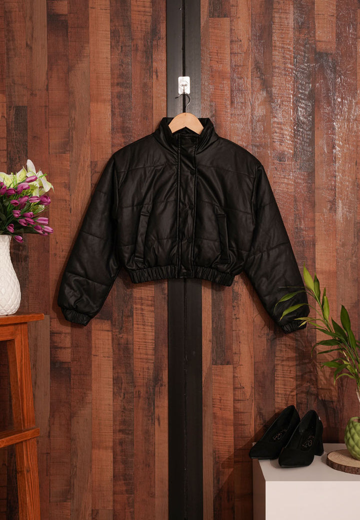 Women Puffy Biker Jacket