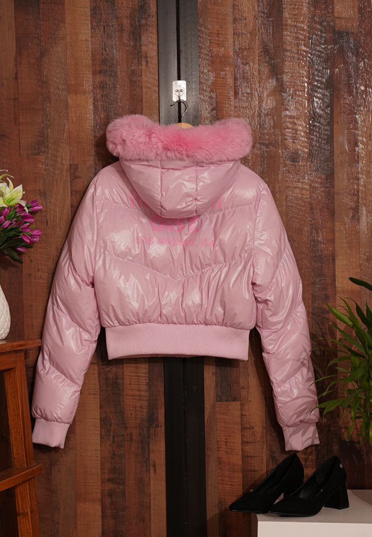 women light pink puffer jacket#color_pink