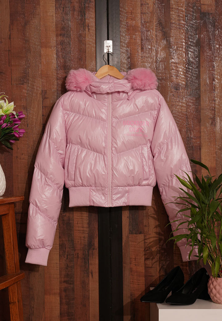 women light pink puffer jacket#color_pink