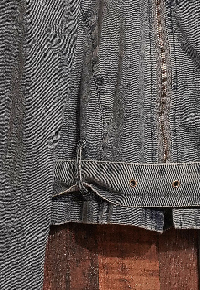 cropped front zip denim jacket#color_grey