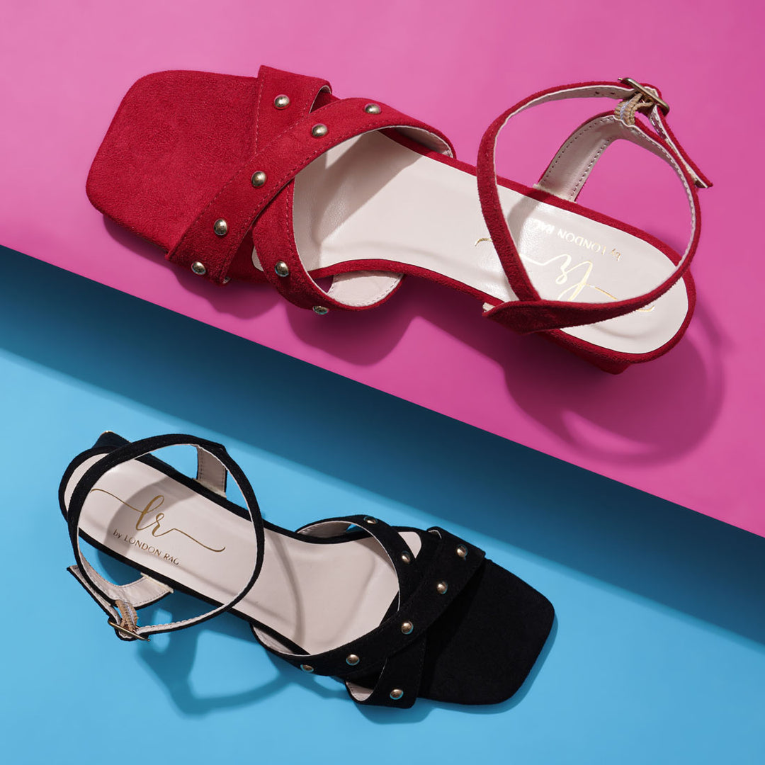 Women Open-Toe Studded Ankle Strap Sandals