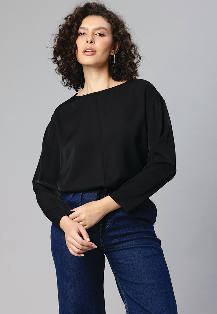 drawstring relaxed top by ruw#color_black