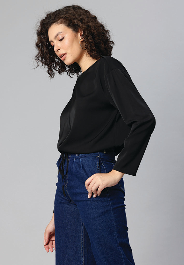 drawstring relaxed top by ruw#color_black