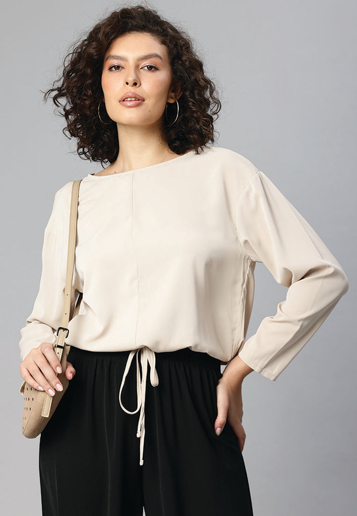 drawstring relaxed top by ruw#color_beige