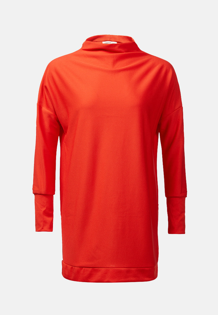 women drop shoulder dress#color_red