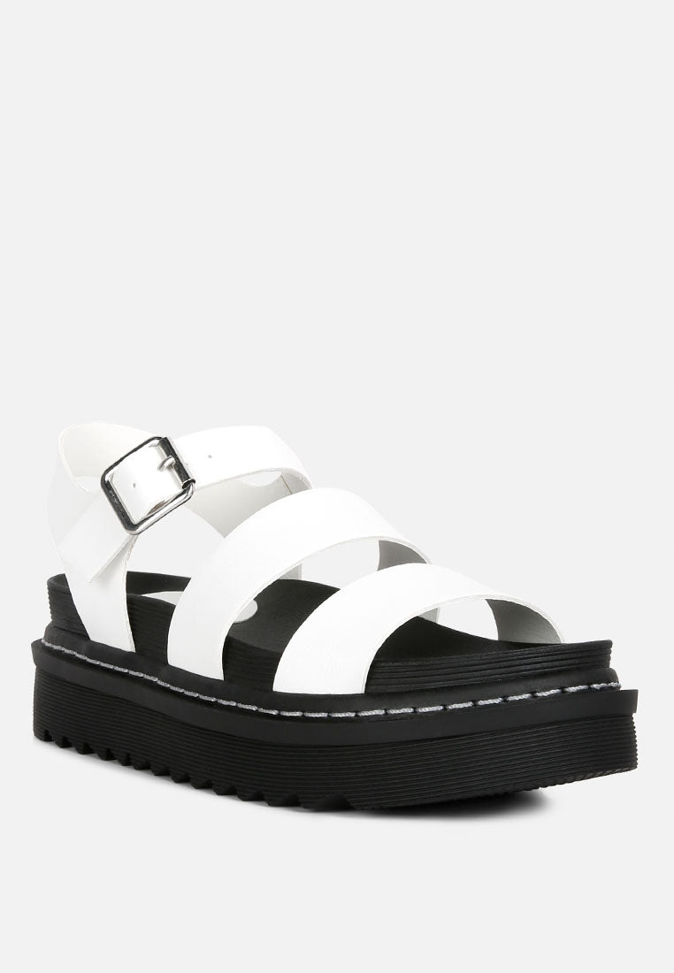 black jim dual strap platforms with buckle Closure#color_white