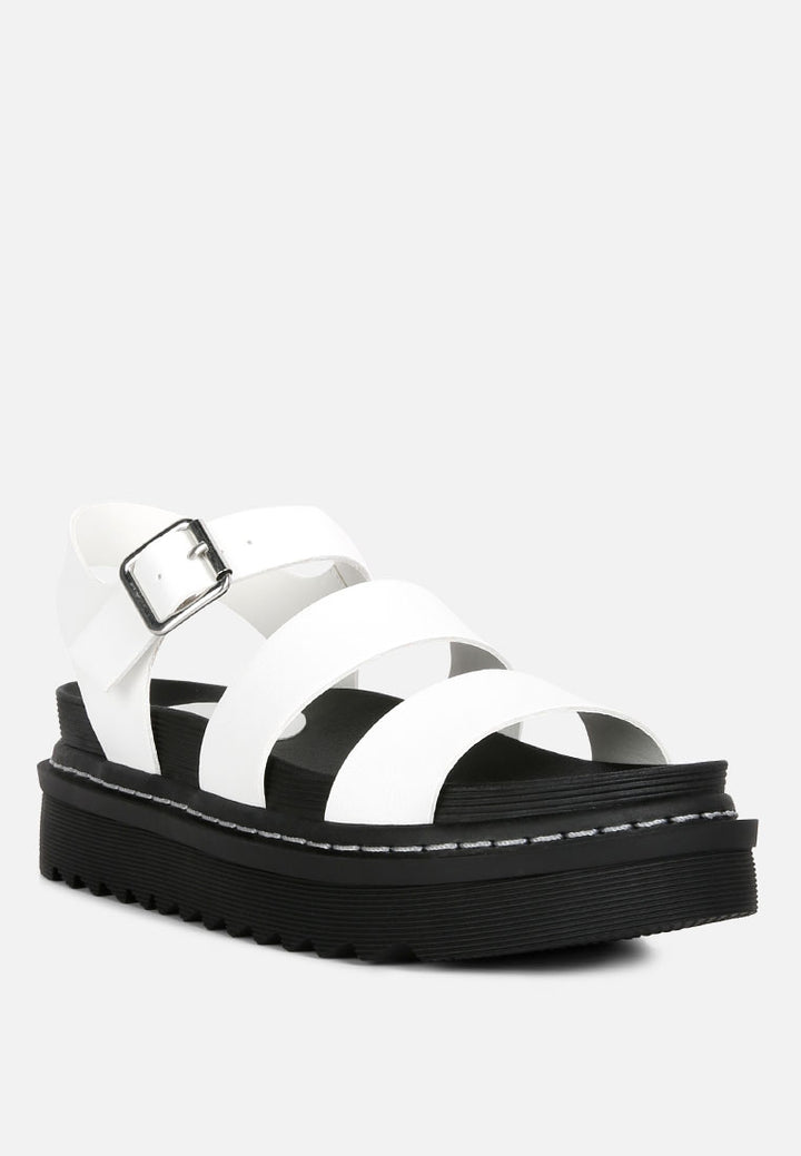 black jim dual strap platforms with buckle Closure#color_white